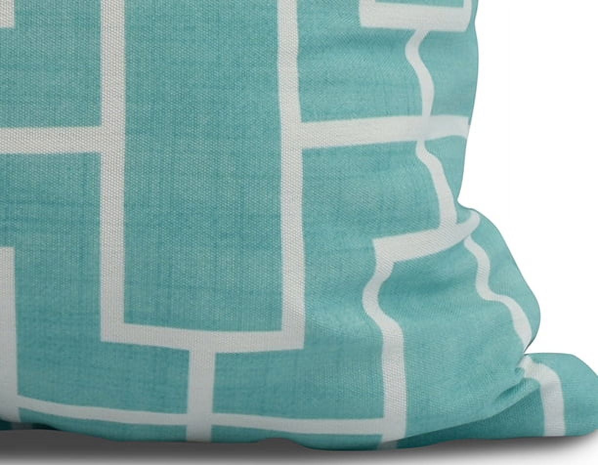 Simply Daisy, 20 x 20 inch, Screen Lattice Geometric Print Pillow, Blue