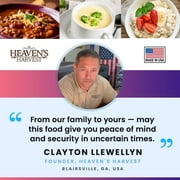Heaven’s Harvest 25 Year Survival Food Kit + Waterproof Bucket, Emergency Freeze Dried Food Supply (62 servings)
