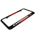 thumbnail image 3 of iPick Image for Dodge Charger R/T Red Racing Stripe Black Real Carbon Fiber License Plate Frame, Official Licensed, 3 of 7