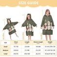 thumbnail image 4 of FORMRS Wearable Blanket Hoodie with Sleeves for Kids Cozy Flannel Sweatshirt, Beige Snowmen, 4 of 7