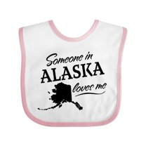 Inktastic Someone in Alaska Loves Me Boys or Girls Baby Bib