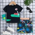 thumbnail image 2 of Toddler Boys Short Sleeve Cartoon Prints T Shirt Tops Shorts Kids Summer Outfits Baby Boy 1st Birthday Outfits, 2 of 3