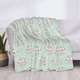 thumbnail image 3 of Yiaed Flora Daisy Cactus Print Blanket Throw Blanket Soft Cozy Flannel Blanket for Home Bed Sofa Couch Chair-60"x50", 3 of 6
