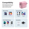 thumbnail image 5 of Powertek Marble Dual Port Wall Charger, Pink, 20W USB-C PD + 18W USB-A, Fast Charging, Charge Two Devices, Efficient Performance, 5 of 5