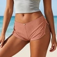 thumbnail image 5 of oelaio Cute Micro Pajamas Shorts for Women Low Rise Side Slit Ruched Lounge Shorts Pj Bottoms Orange M, 5 of 7