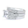 thumbnail image 3 of BERRICLE Sterling Silver Solitaire Wedding Engagement Rings 3 Carat Princess Cut Cubic Zirconia CZ Ring Set for Women, Rhodium Plated Size 8, 3 of 17