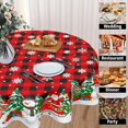 thumbnail image 4 of Christmas Tablecloth Round 60 Inch Black Red Buffalo Plaid Snowflake Winter Table Cloth Washable Snowman Christmas Table Cover for Kitchen Dinner Room Holiday Party Indoor Outdoor Home Decor, 4 of 8