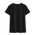 thumbnail image 4 of QAFOPEH Women In A Wolrd Full Of Roses Be A Sunflower Print Round Neck Solid T-Shirt, 4 of 6