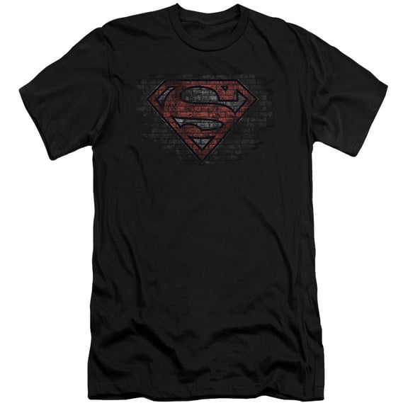 Superman Brick S Adult 30/1 T-Shirt Black
