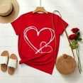 thumbnail image 1 of Xuyuer Valentine's Day women's lover printed t-shirt round neck short sleeve Shirt Women Alphabet ABC I Love You Printed T-Shirts Teacher Valentine Shirt Tees Tops, 1 of 7