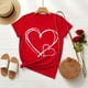 thumbnail image 1 of Xuyuer Valentine's Day women's lover printed t-shirt round neck short sleeve Shirt Women Alphabet ABC I Love You Printed T-Shirts Teacher Valentine Shirt Tees Tops, 1 of 7