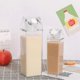 thumbnail image 2 of 500ml/1000ml Milk Carton Water Bottle Transparent Bpa Free Plastic Portable Clear Box For Juice Tea Milk Bottles, 2 of 5
