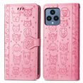thumbnail image 6 of Allytechgroup Flip Wallet Case [Cat & Dog Cute Embossed Pattern] for T-Mobile REVVL 6 5G with Card Slots Cash Holder, Stylish Magnetic Clasp Shockproof Kickstand Cover with Hand Strap, Pink, 6 of 6