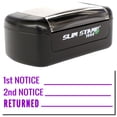 thumbnail image 1 of Slim Pre-Inked 1st 2nd Notice Returned Stamp, Slim 1444, Ultra Slim Design, Impression Size 1/2" by 1-3/4", Up to 25,000 Impressions - Purple Ink, 1 of 10