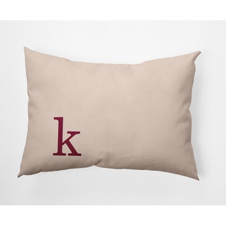 Simply Daisy 14 x 20 Modern Monogram Indoor/Outdoor Polyester Throw Pillow Cranberry