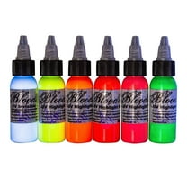 Bloodline 6 Color Tattoo Black Light UV Ink Highlight Set (1/2 oz)