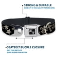 thumbnail image 4 of Buckle-Down Pet Collar, Dog Collar Metal Seatbelt Buckle, Elegant Crosses Stars Printed Studs Black Grays, 9.5 to 13 Inches 1.0 Inch Wide, 4 of 8