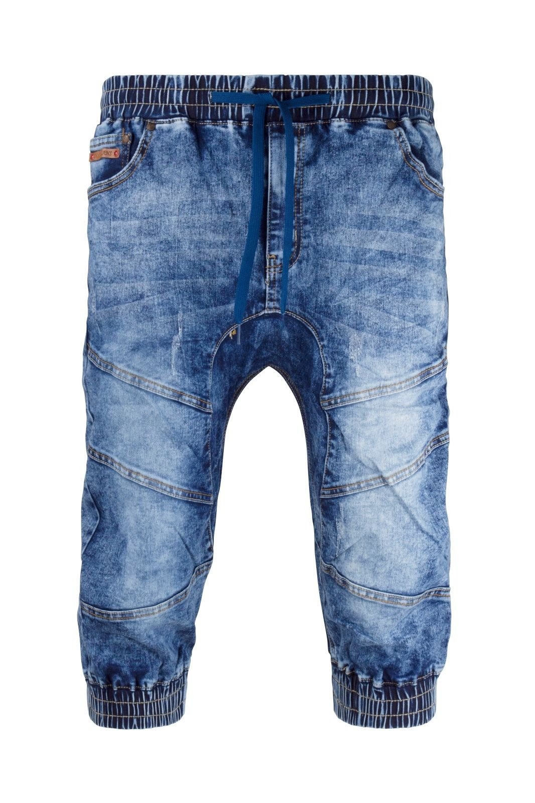 mens denim jogger shorts