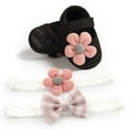 thumbnail image 2 of Baby Girl Anti-Slip Sole Newborn Infant First Walkers Shoes with 2 Headbands, 2 of 3