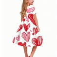 thumbnail image 3 of Fesfesfes Valentines Day Girls Twirly Skater Dress A Line Short Sleeve Stretch Dress for Summer Button Down Collar Dress Elastic Waist Elegant Floral Print Party Dress for Kids (Brown#1,12-13 Years), 3 of 6