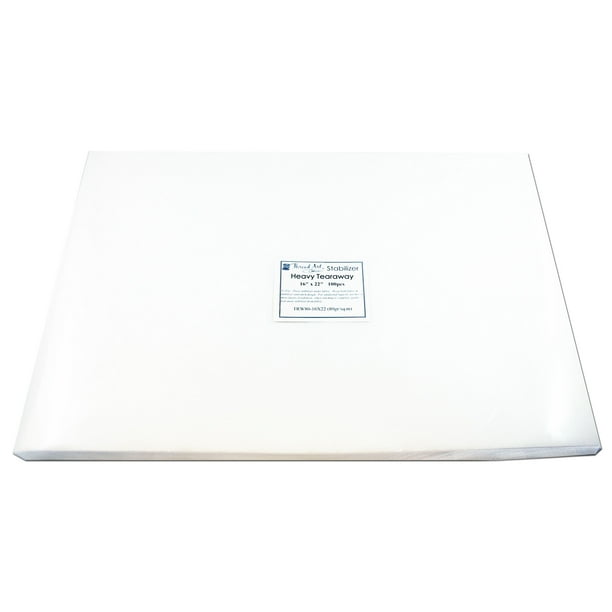 Tearaway Embroidery Stabilizer by Threadart Heavy Weight 2.8 oz 16" x 22" 100 Precut Sheets