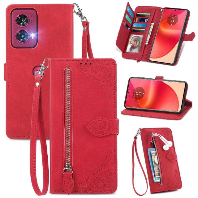 Funda billetera anti-golpes para GANGXUN Motorola Edge 50 Fusion , ideal para día a día y trabajo