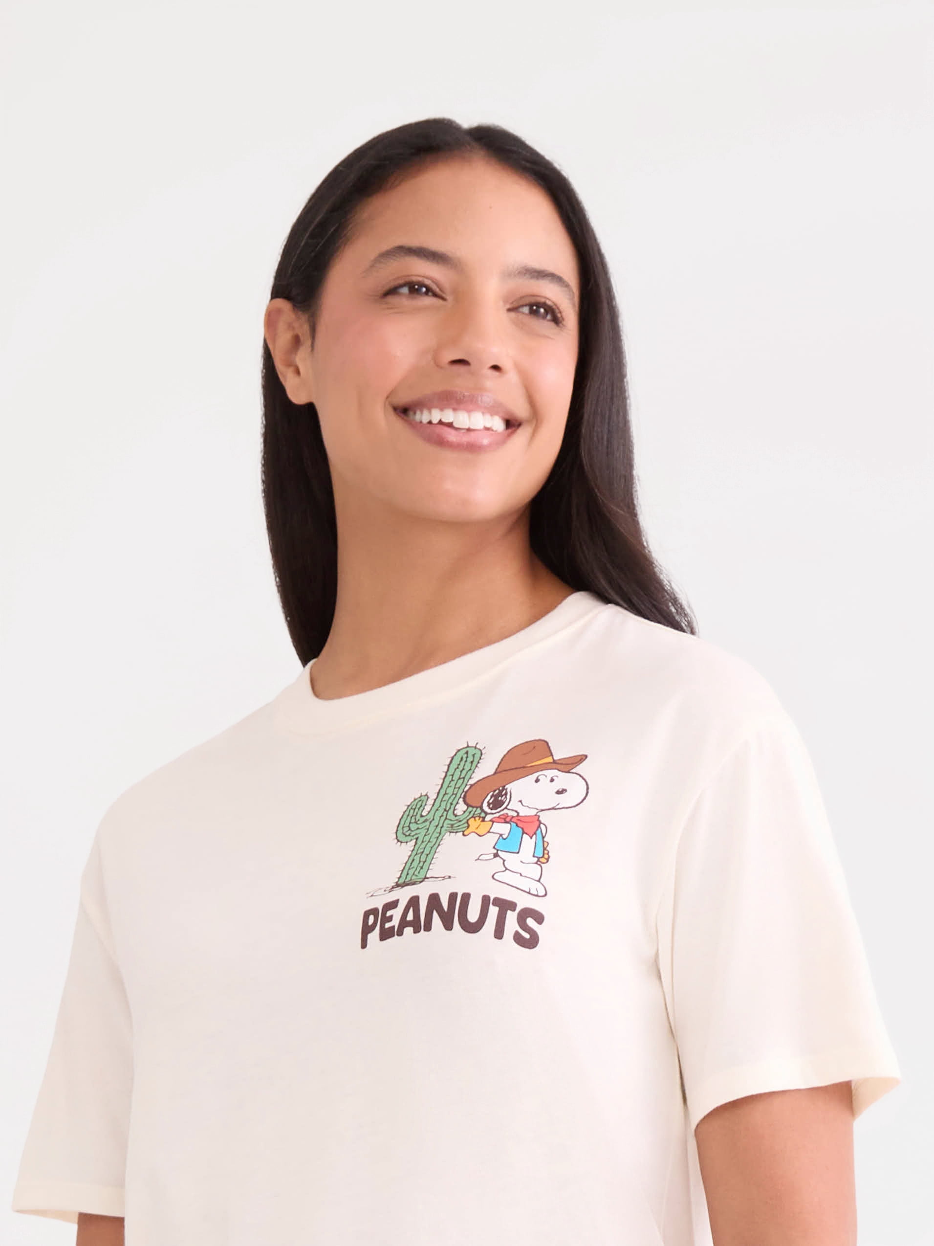 Peanuts Women’s Cowboy Snoopy Graphic Tee, Sizes XXS-XXL