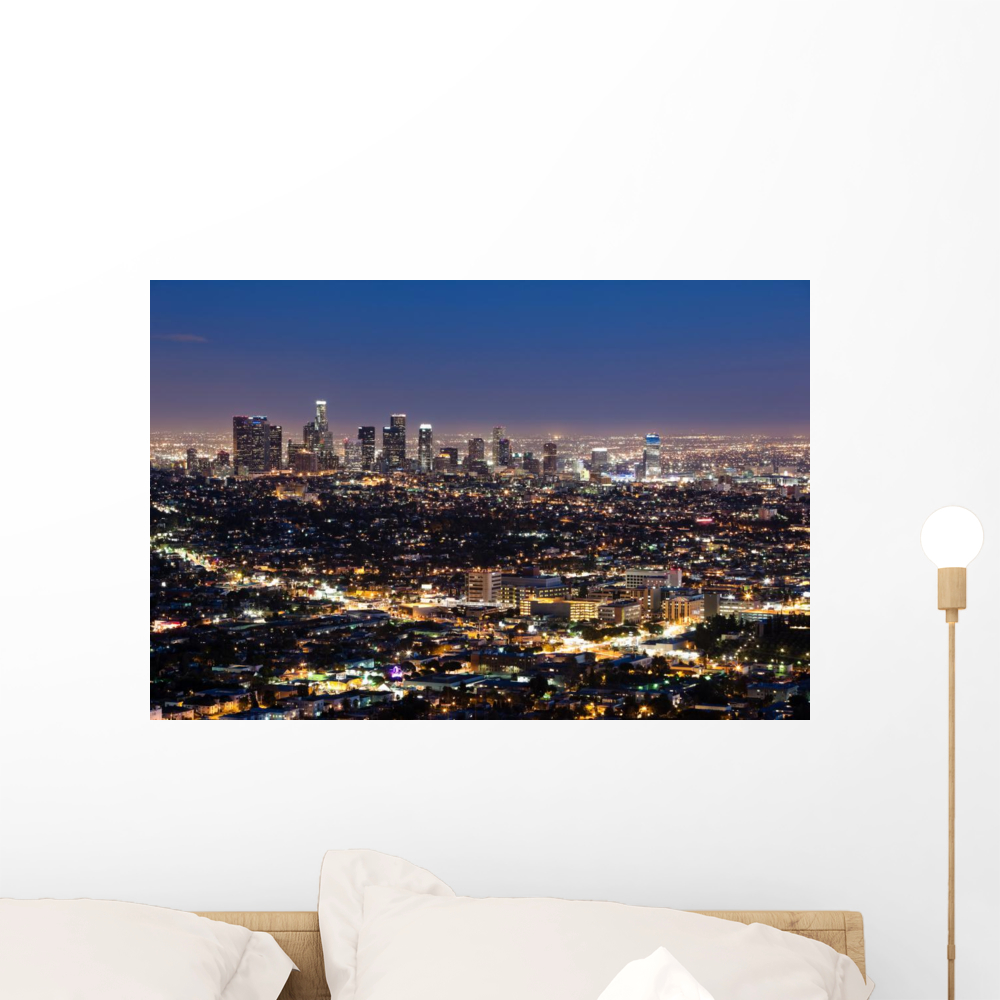 Downtown Los Angeles Wall Mural by Wallmonkeys Peel and Stick Graphic ...