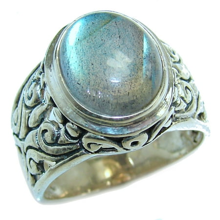 Regal Infinity Labradorite .925 Sterling Silver Bali handmade ring size 8 by SilverRush Style