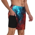 thumbnail image 2 of KLL Red And Blue Fire for Mens Swim Trunks Quick Dry Swim Shorts with Built-in Compression Liner Funny Swimwear Bathing Suits-Medium, 2 of 6