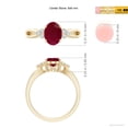 thumbnail image 4 of ANGARA Natural 1.25 ct Ruby Split Shank Engagement Ring with Trio Diamonds in 14K Yellow Gold for Women (Size-8x6mm) | July Birthstone, Anniversary, Jewelry Gift for Women | Natural Ruby Ring, 4 of 9