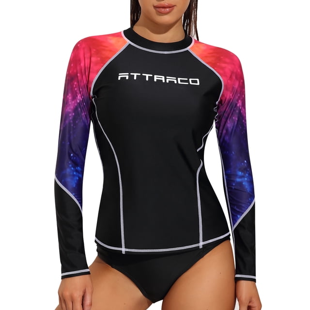Women's Rash Guard UPF 50 Long Sleeve Swim Shirts Rashguard Top