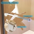 thumbnail image 4 of 31" W x 55" H Frameless Tub Shower Door, 180° Pivot Bathtub Shower Door with 1/4"(6mm) Thick SGCC Tempered Glass Door, Reversible Installation, Matte Black, 4 of 7