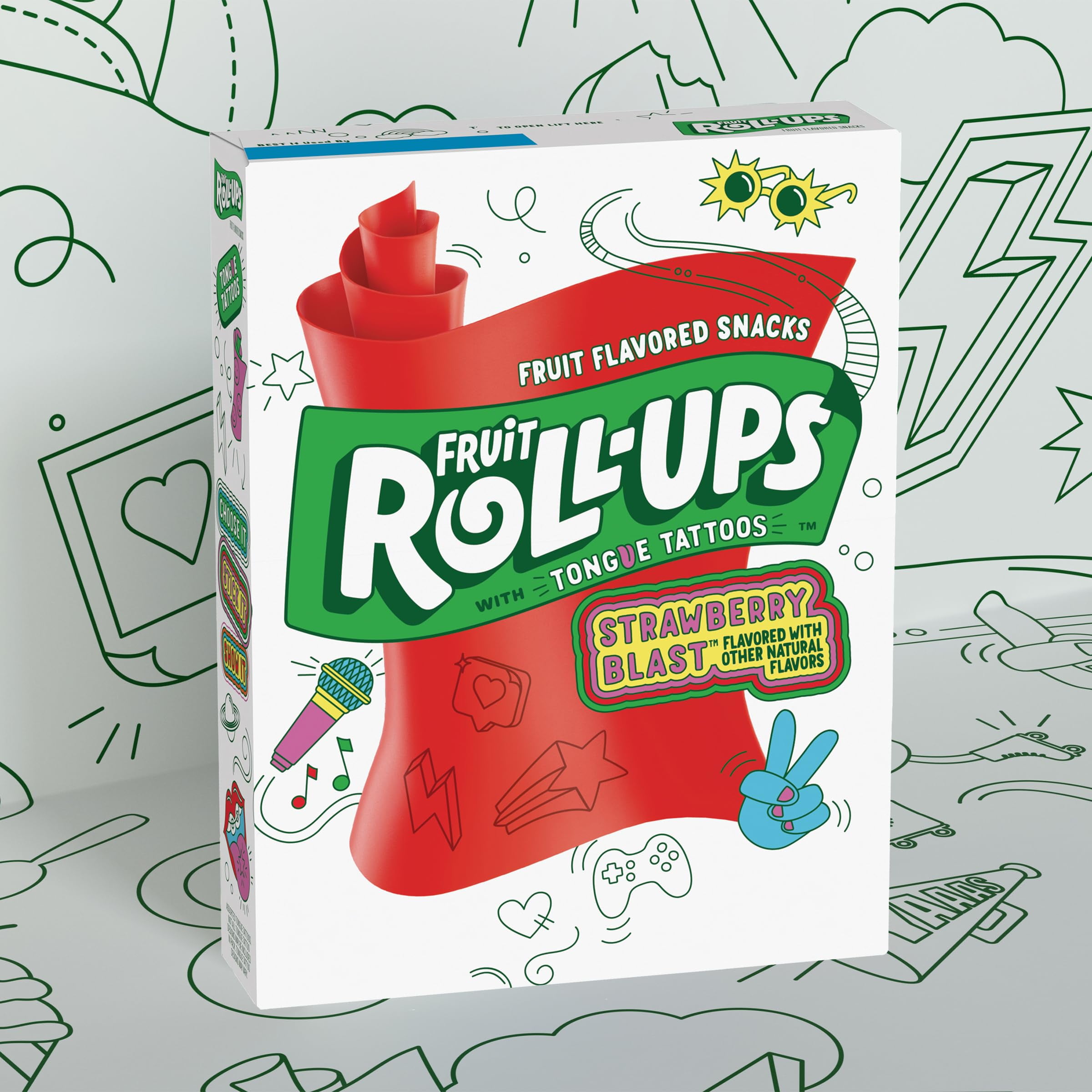 Pack of 2 - Fruit Roll-Ups Fruit Flavored Snacks, Strawberry Blast, 0.5 Oz, 10 Ct Packaging May Vary