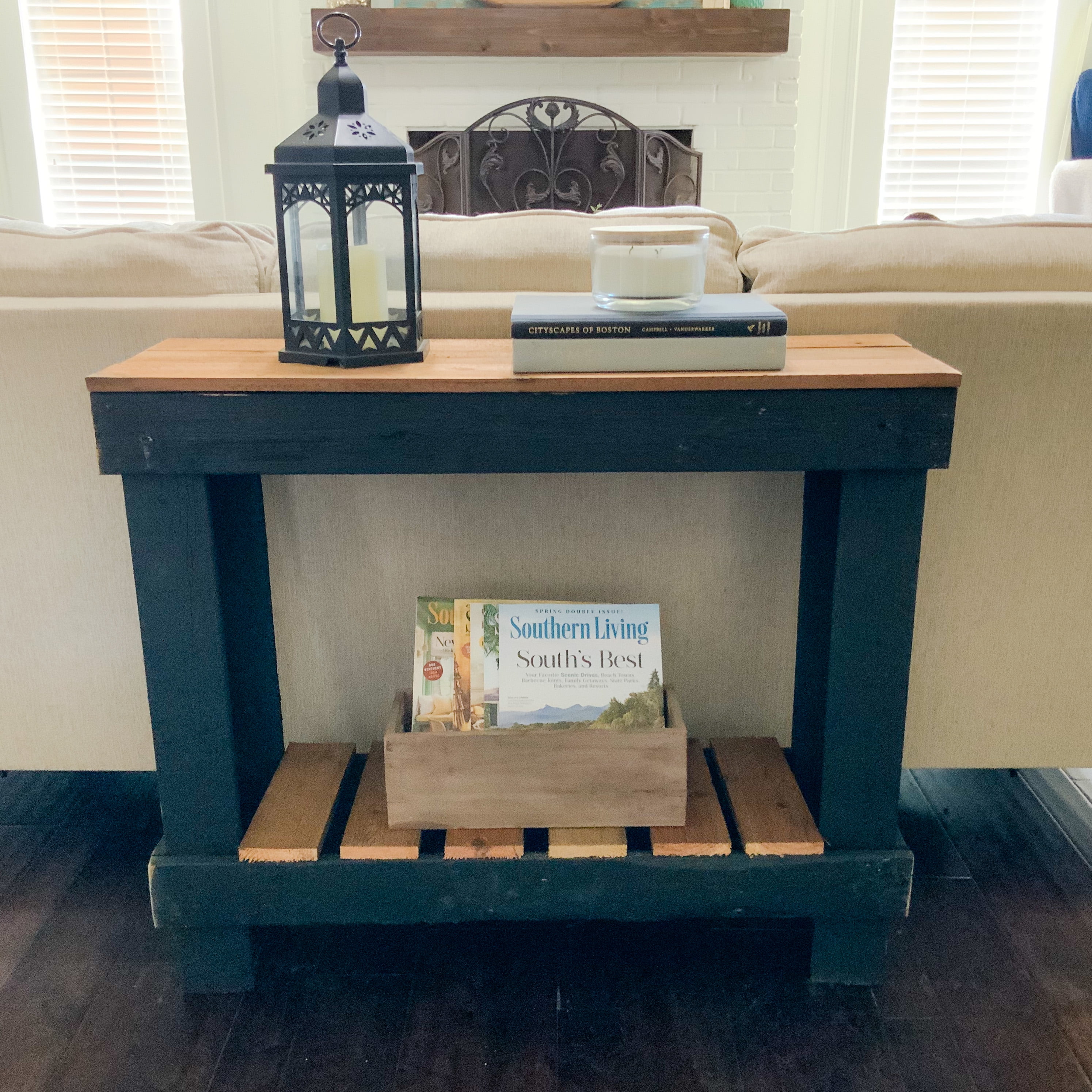 Raven Rustic Reclaimed Wood Living Room Console Table, Walnut Black -  Walmart.com