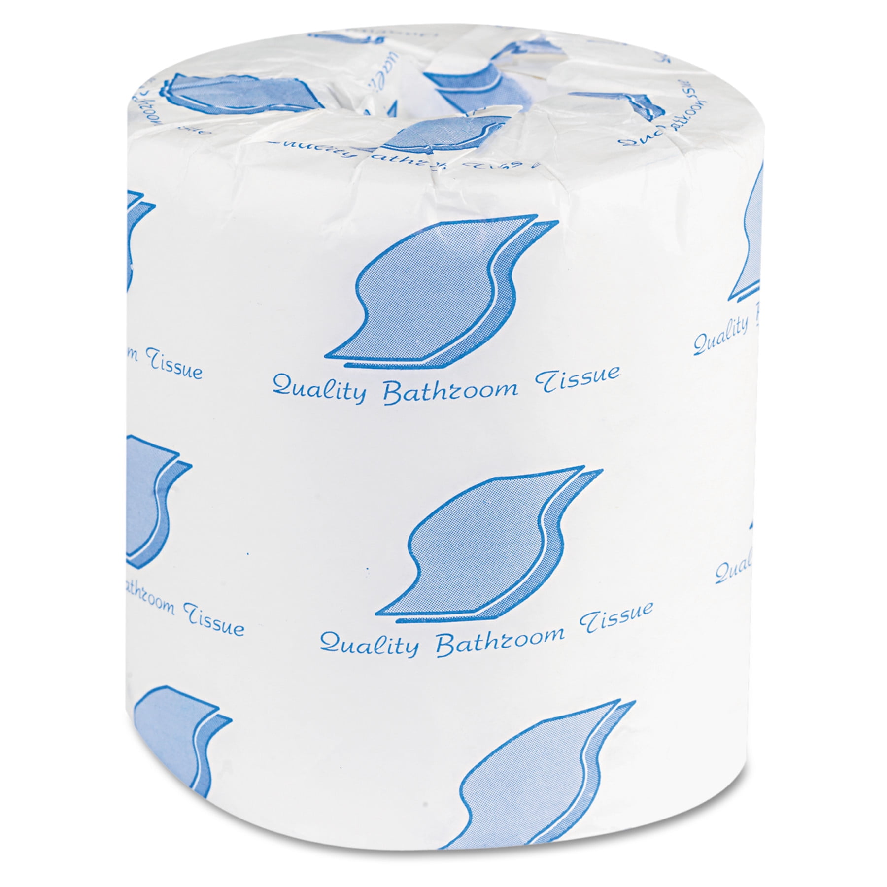 2-Ply 4" x 3" Sheet Individually Wrapped Boardwalk Standard Roll Toilet Paper 