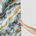 thumbnail image 3 of Shangniulu Abstract Minimalism White and Gold Ink Art Marble Shower Curtain for Bathroom Modern High Definition Printing Waterproof Shower Curtain with Hooks Bathroom Decor, 3 of 6
