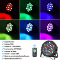 thumbnail image 4 of 2 Pack Cañón Led 36x1 Luces Audio Rítmico Multicolor Fiestas negro, 4 of 5