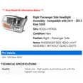 thumbnail image 2 of Right Passenger Side Headlight Assembly - Compatible with 2011 - 2012 Ram 5500, 2 of 2