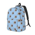 thumbnail image 2 of Balery Brown French Bulldog Vintage Canvas Backpack for Men and Women - Large Capacity, Durable Travel Laptop Bag for School, Work, Hiking, and Outdoor Activities, 2 of 7