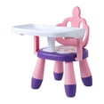 thumbnail image 2 of Silla de alimentación de plástico PP para bebés, asiento de PVC antideslizante con bandeja ajustable, taburete bajo, fácil de limpiar, para Corona rosa púrpura, 2 of 7