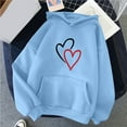 thumbnail image 2 of WXLWZYWL Trendy Sweatshirts For Women 2023 Women'S Comfortable Sweater Heart Pattern Printed Women'S Hooded Pocket Drawstring Sweater, 2 of 4