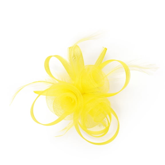 Elegant Feathered Fascinator Embellished Tulle Hair Flower Vintage Styles Clip For Bride Parties Headpiece