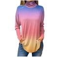 thumbnail image 2 of Texiao Tops for Women Trendy Long Sleeve Fall Blouses Printed Turtleneck Top Loose Winter Shirts Cozy Lightweight T Shirts, 2 of 5