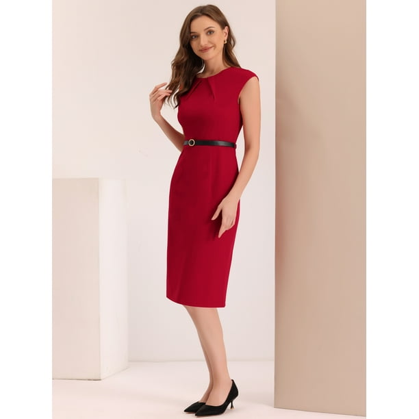 Vestido cuello redondo accesorios best sale
