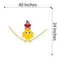 thumbnail image 4 of Outdoor Scenes Wall Decal Funny Birds Sitting on a Rope Bedroom Wall Decal for Children Birds Cute Themed Room Décor - Size: 40 In x 24 In, 4 of 5