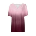 thumbnail image 5 of Women T-Shirts Womens Tops Trendy Fitted Womens Short Sleeve Tops Trendy Dressy Women V Neck T Shirt Petite Summer Tees for Women, 5 of 5