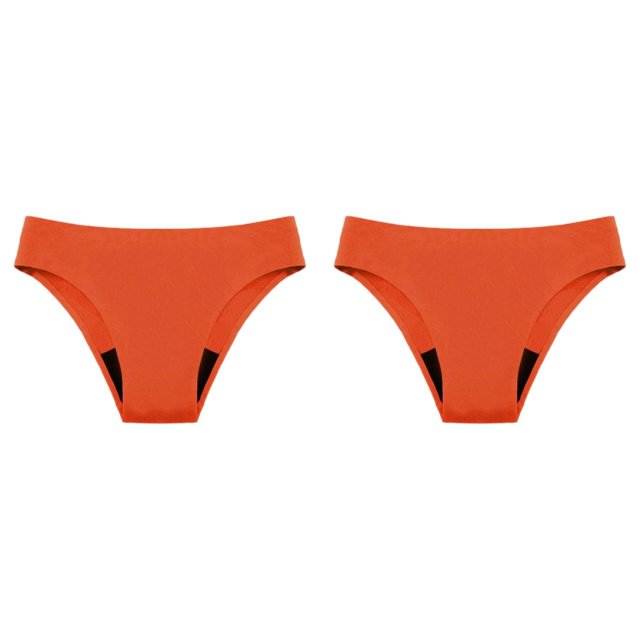 (2-Pack) Rinsvye Women's Menstrual Physiological Swimming Trunks Leak Proof 4 Layer Menstrual High Women Briefs Flow Mesh Fast Water Absorption Oversized Unde