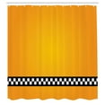 thumbnail image 3 of Ambesonne Modern Shower Curtain, Yellow Cab Artdeco, 69"Wx84"L, Orange White and Black, 3 of 5