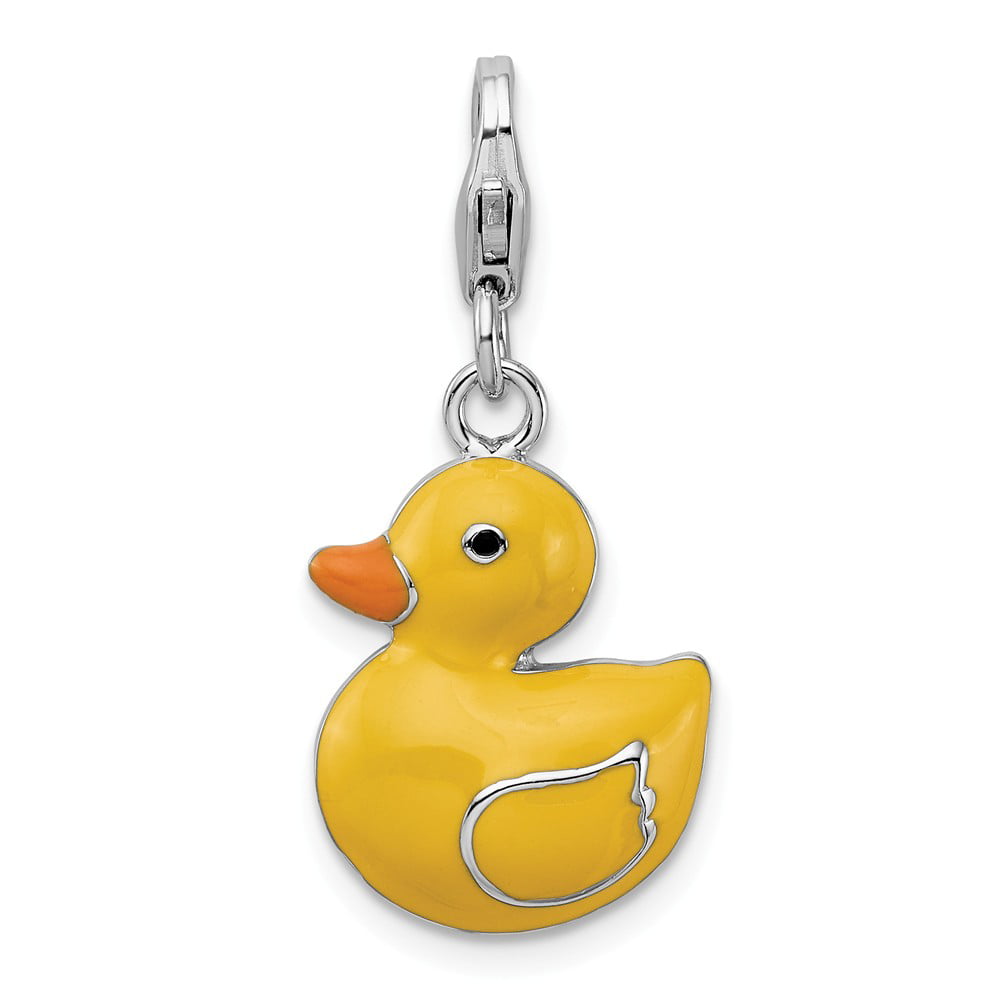 11mm Silver Yellow Plated 3D Duck Pendant